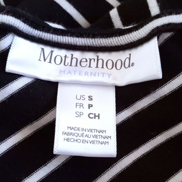MOTHERHOOD MATERNITY BLACK & WHITE STRIPE DRESS SZ.S EUC - Picture 7 of 9